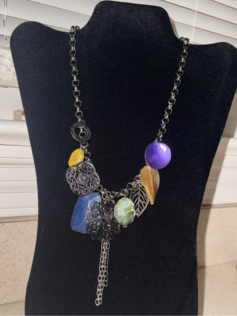 Multi-Color Statement Pendant Necklace - Women Jewelry